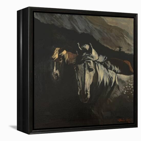 Mountain Ponies-Jennifer Wright-Framed Premier Image Canvas