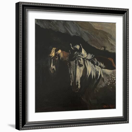 Mountain Ponies-Jennifer Wright-Framed Giclee Print