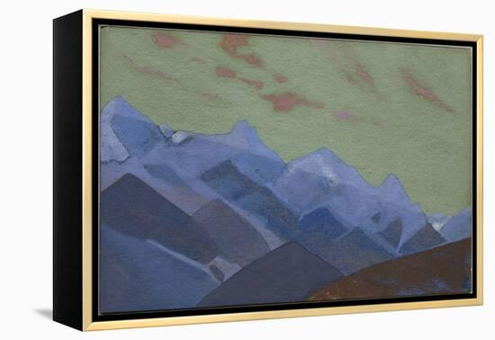 Mountain Range, Approach to Everest, 1936 (Tempera on Cardboard)-Nicholas Roerich-Framed Premier Image Canvas