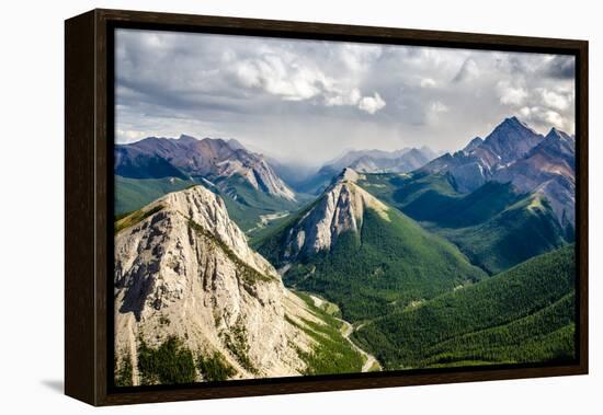 Mountain Range Landscape View in Jasper Np, Canada-MartinM303-Framed Premier Image Canvas