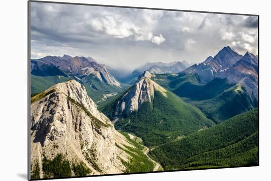 Mountain Range Landscape View in Jasper Np, Canada-MartinM303-Mounted Photographic Print