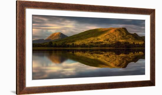 Mountain Reflection in Loch Awe at Sunset, Argyll and Bute, Scottish Highlands, Scotland-null-Framed Premium Photographic Print