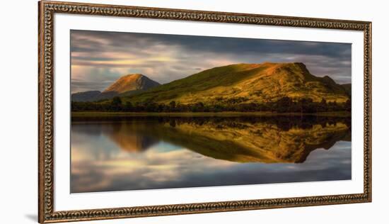 Mountain Reflection in Loch Awe at Sunset, Argyll and Bute, Scottish Highlands, Scotland-null-Framed Premium Photographic Print