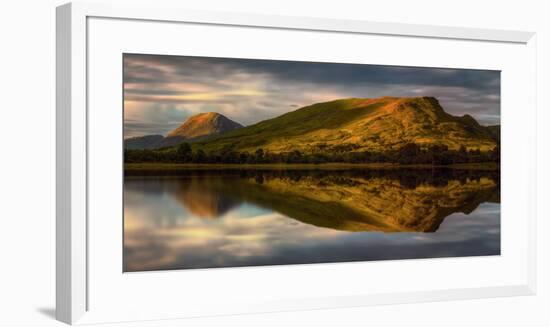 Mountain Reflection in Loch Awe at Sunset, Argyll and Bute, Scottish Highlands, Scotland-null-Framed Premium Photographic Print