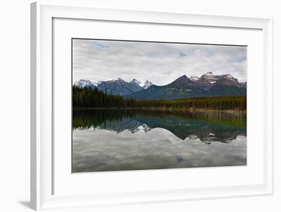 Mountain Reflections, Herbert Lake, Canada-George Oze-Framed Photographic Print