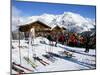 Mountain Restaurant Above Village of Solden in Tirol Alps, Tirol, Austria-Richard Nebesky-Mounted Photographic Print