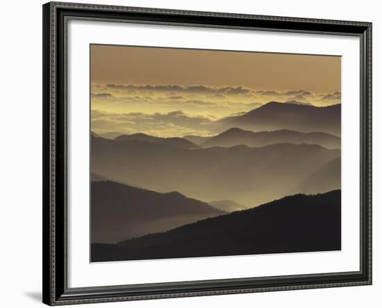 Mountain Ridges at Sunrise, Great Smoky Mountains National Park, Tennessee, USA-Adam Jones-Framed Photographic Print