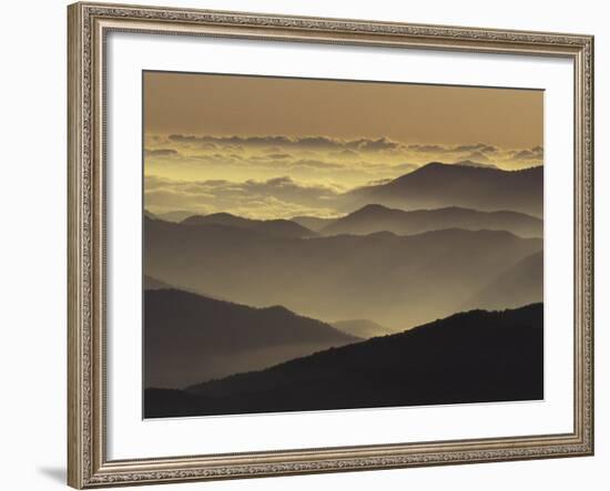 Mountain Ridges at Sunrise, Great Smoky Mountains National Park, Tennessee, USA-Adam Jones-Framed Photographic Print