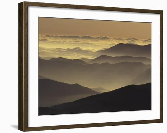 Mountain Ridges at Sunrise, Great Smoky Mountains National Park, Tennessee, USA-Adam Jones-Framed Photographic Print