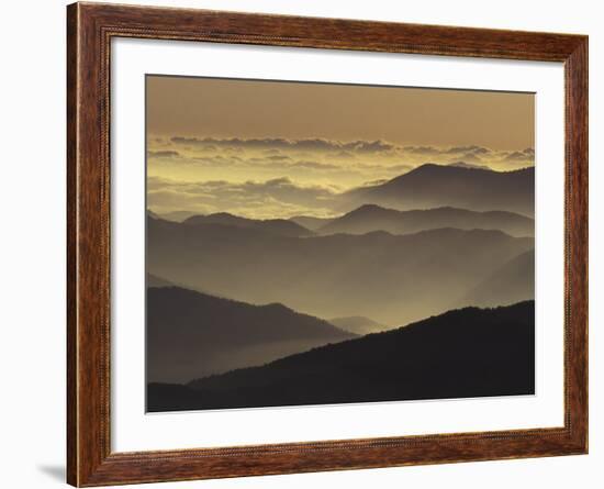 Mountain Ridges at Sunrise, Great Smoky Mountains National Park, Tennessee, USA-Adam Jones-Framed Photographic Print