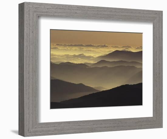 Mountain Ridges at Sunrise, Great Smoky Mountains National Park, Tennessee, USA-Adam Jones-Framed Photographic Print