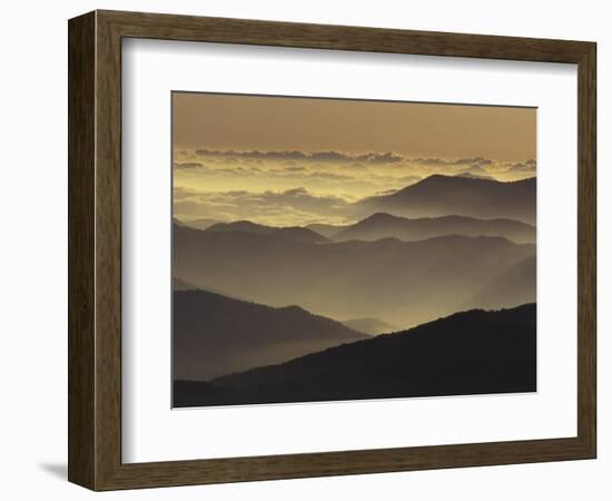 Mountain Ridges at Sunrise, Great Smoky Mountains National Park, Tennessee, USA-Adam Jones-Framed Photographic Print