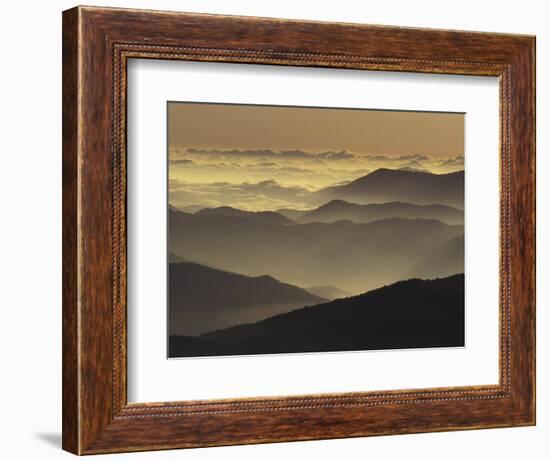 Mountain Ridges at Sunrise, Great Smoky Mountains National Park, Tennessee, USA-Adam Jones-Framed Photographic Print