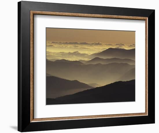 Mountain Ridges at Sunrise, Great Smoky Mountains National Park, Tennessee, USA-Adam Jones-Framed Photographic Print