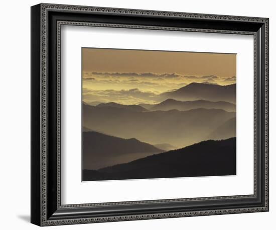 Mountain Ridges at Sunrise, Great Smoky Mountains National Park, Tennessee, USA-Adam Jones-Framed Photographic Print