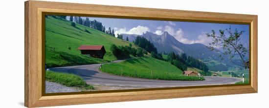 Mountain Road Jaunpass Switzerland-null-Framed Stretched Canvas