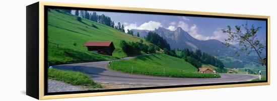 Mountain Road Jaunpass Switzerland-null-Framed Stretched Canvas