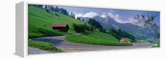 Mountain Road Jaunpass Switzerland-null-Framed Stretched Canvas