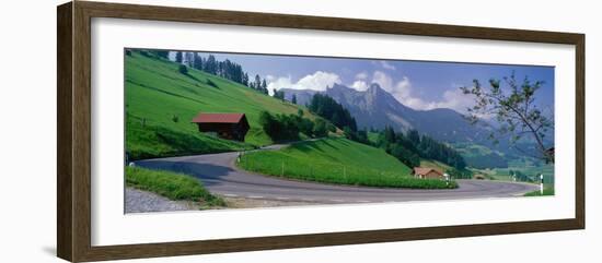 Mountain Road Jaunpass Switzerland-null-Framed Photographic Print