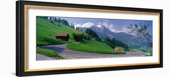 Mountain Road Jaunpass Switzerland-null-Framed Photographic Print