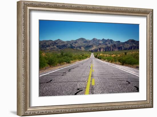 Mountain Road Scottsdale Arizona-null-Framed Photo