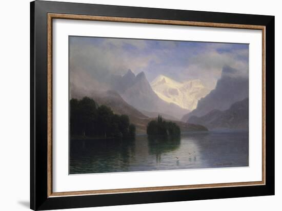 Mountain Scene, 1880-90-Albert Bierstadt-Framed Giclee Print