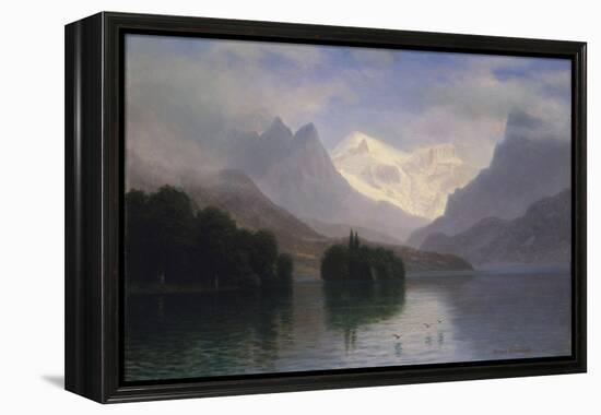 Mountain Scene, 1880-90-Albert Bierstadt-Framed Premier Image Canvas
