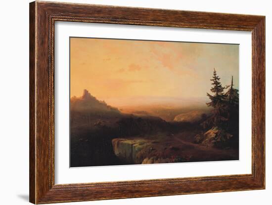 Mountain Scene, C.1865 (Oil on Canvas)-Thomas Moran-Framed Giclee Print