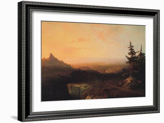 Mountain Scene, C.1865 (Oil on Canvas)-Thomas Moran-Framed Giclee Print