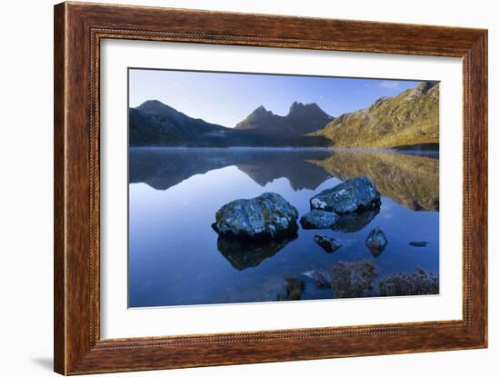 Mountain Scenery Dove Lake in Front of Massive-null-Framed Photographic Print