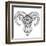 Mountain Sheep, Argali, Black and White Ink Drawing-Vensk-Framed Art Print