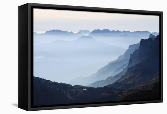 Mountain Silhouette, Chamonix, Haute-Savoie, French Alps, France, Europe-Christian Kober-Framed Premier Image Canvas