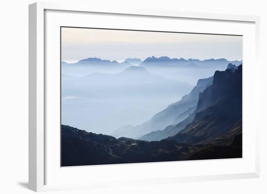 Mountain Silhouette, Chamonix, Haute-Savoie, French Alps, France, Europe-Christian Kober-Framed Photographic Print