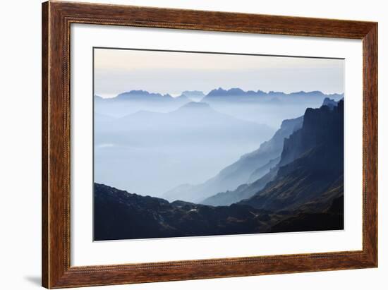 Mountain Silhouette, Chamonix, Haute-Savoie, French Alps, France, Europe-Christian Kober-Framed Photographic Print