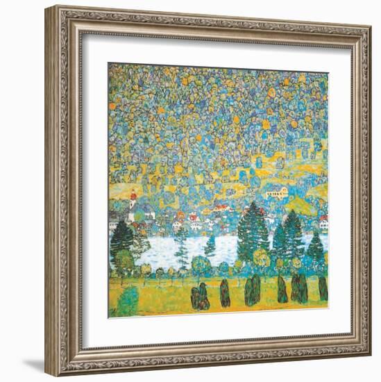 Mountain slope at Unterach-Gustav Klimt-Framed Art Print