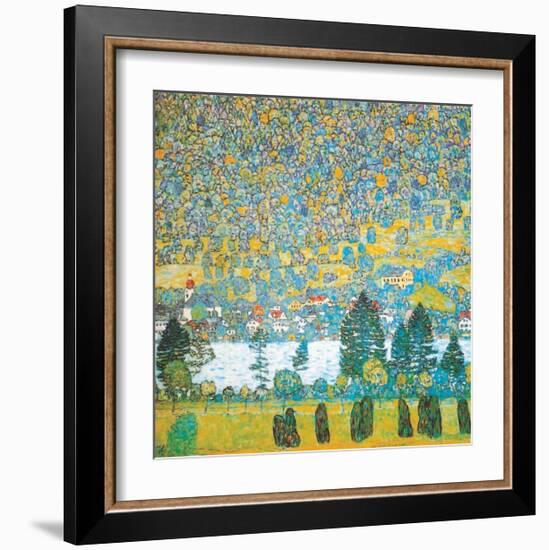 Mountain slope at Unterach-Gustav Klimt-Framed Art Print