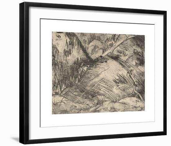 Mountain Slope with Goats-Ernst Ludwig Kirchner-Framed Premium Giclee Print