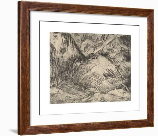 Mountain Slope with Goats-Ernst Ludwig Kirchner-Framed Premium Giclee Print