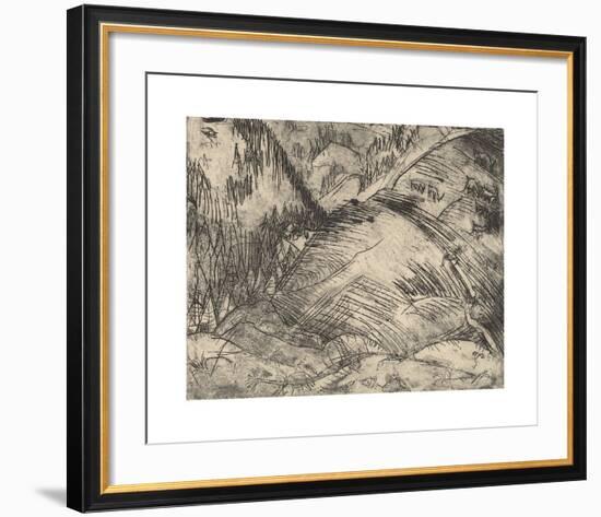 Mountain Slope with Goats-Ernst Ludwig Kirchner-Framed Premium Giclee Print