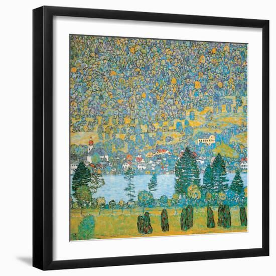 Mountain Slopes at Unterach-Gustav Klimt-Framed Art Print