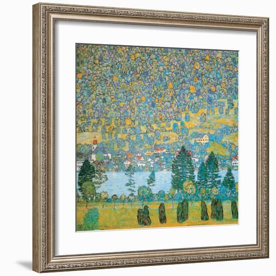 Mountain Slopes at Unterach-Gustav Klimt-Framed Art Print