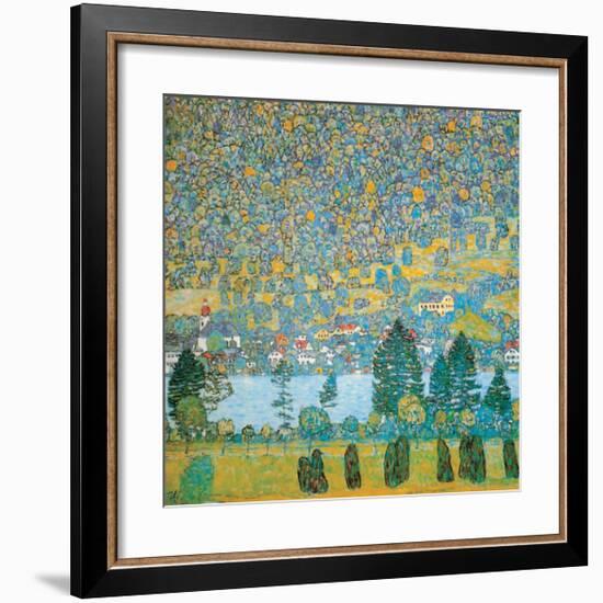 Mountain Slopes at Unterach-Gustav Klimt-Framed Art Print