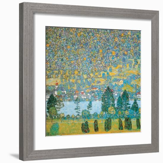 Mountain Slopes at Unterach-Gustav Klimt-Framed Art Print