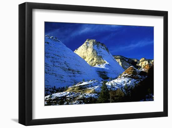 Mountain Snow and Shadows, Zion National Park-Charles Glover-Framed Art Print