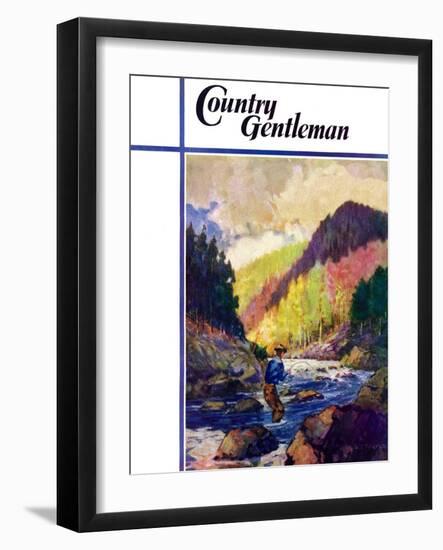 "Mountain Stream Fishing," Country Gentleman Cover, May 1, 1938-Q. Marks-Framed Giclee Print