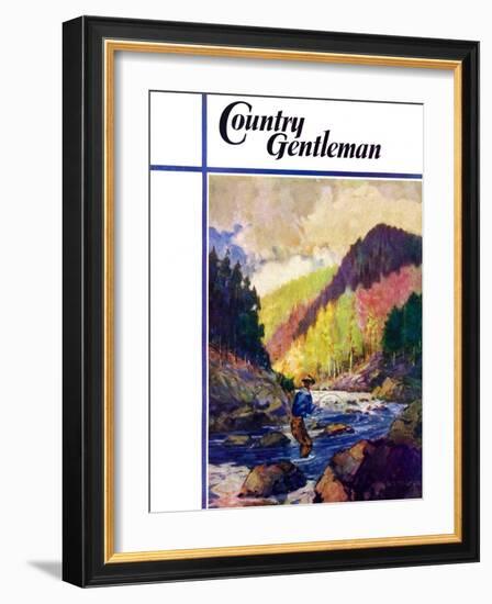 "Mountain Stream Fishing," Country Gentleman Cover, May 1, 1938-Q. Marks-Framed Giclee Print