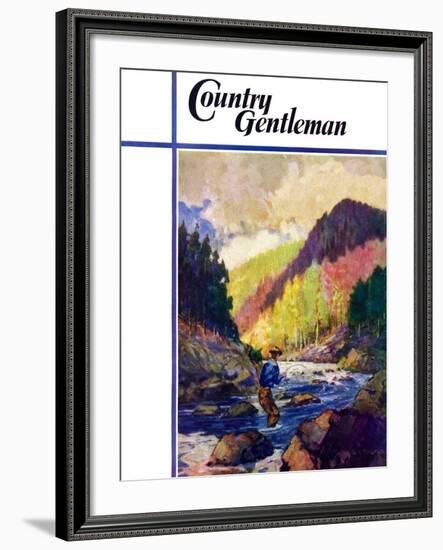 "Mountain Stream Fishing," Country Gentleman Cover, May 1, 1938-Q. Marks-Framed Giclee Print