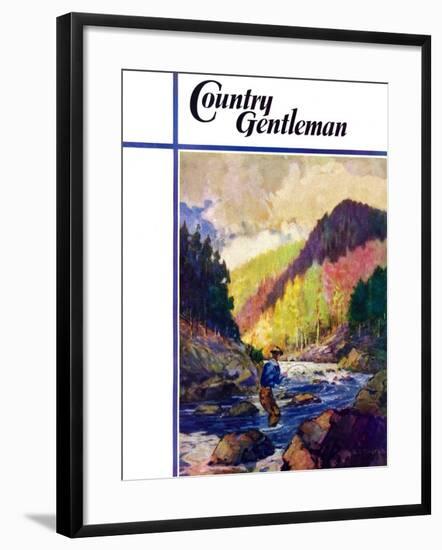 "Mountain Stream Fishing," Country Gentleman Cover, May 1, 1938-Q. Marks-Framed Giclee Print