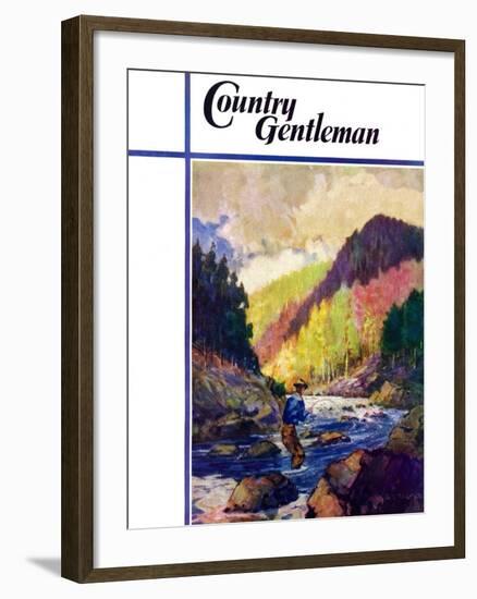 "Mountain Stream Fishing," Country Gentleman Cover, May 1, 1938-Q. Marks-Framed Giclee Print