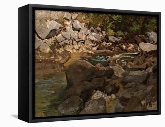 Mountain Stream with Boulders, 1888-1889-Carl Schuch-Framed Premier Image Canvas